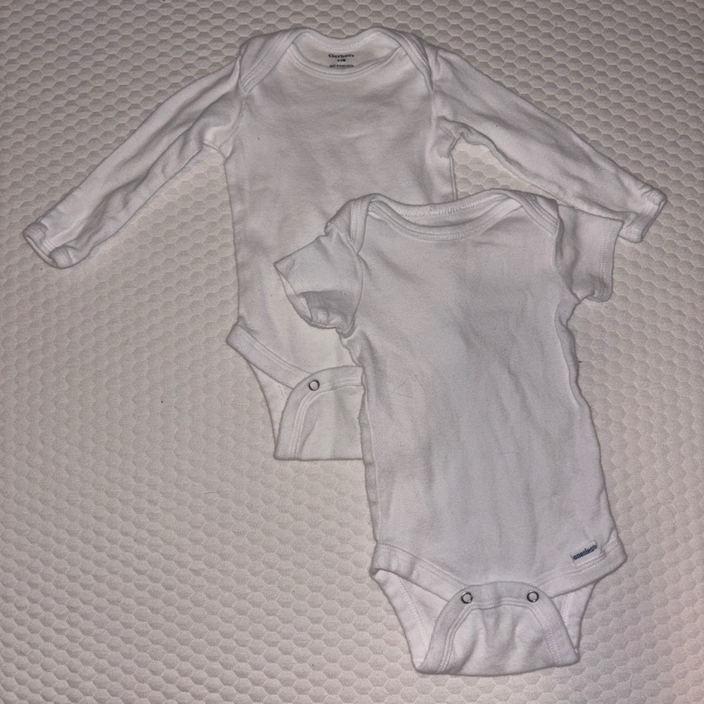 Gerber White Baby One-Piece Bodysuits - Pack of 2